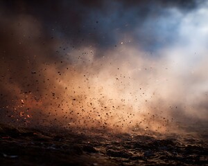 Dynamic Explosion of Dust and Debris in a Captivating Natural Environment