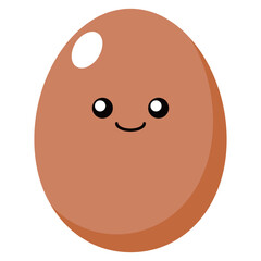 たまご　タマゴ　卵　イラスト　かわいい　キャラクター　ベクター　茶色