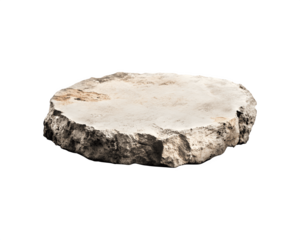 A round stone slab with a textured surface