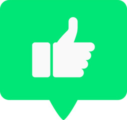 Modern Flat Thumbs Up Approval Notification Icon Shape Element Design