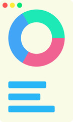 Clean Flat Style Colorful Donut Chart with Data List Illustration