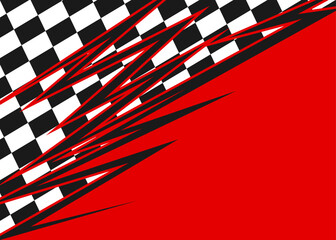 Abstract background with zigzag line and checkered flag pattern and with some copy space area