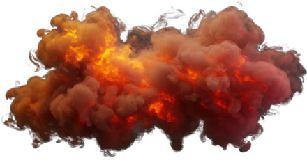 Vibrant red and black smoke swirls against a png background, creating a beautiful and explosive abstract texture