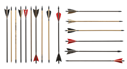  Set of red arrows pointing toward them