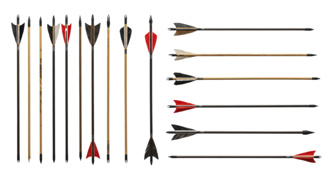  Set of red arrows pointing toward them