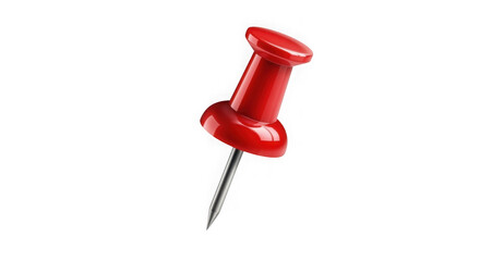 Red Push Pin On Black Background