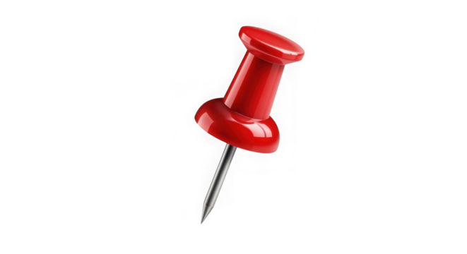 Red Push Pin On Black Background