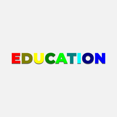 EDUCATION text word for illustration