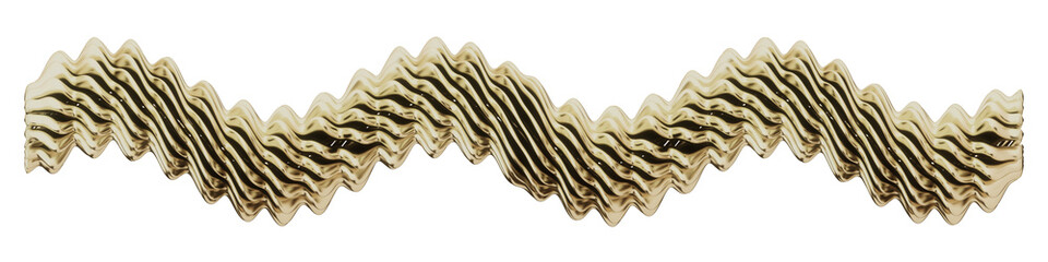 Gold Metallic Decorative Bar(wave) with Straight Patterns - transparent PNG