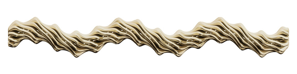 Gold Metallic Decorative Bar(wave) with Straight Patterns - transparent PNG