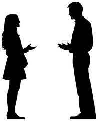 Silhouette of Principal Talking to a Student in Corridor