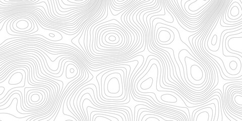 Abstract topography black and white stylized height contour seamless line pattern topographic map discovery area map design white background.	
