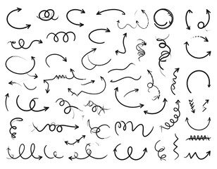 Collection of various hand-drawn arrows