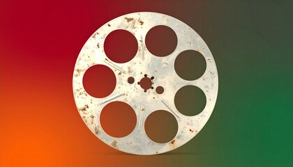 Vintage film reel with rustic texture, symbolizing cinematic history and analog media