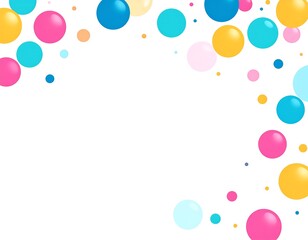 Colorful circles confetti on white background