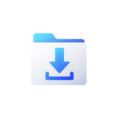 Download folder icon illustration isolated PNG with Transparent Background