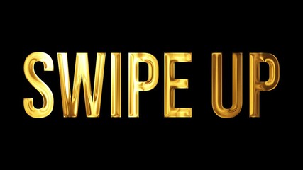 Swipe Up Golden Text Animation for Social Media, Luxury Call to Action Button for Stories and Reels, Loop - Powered by Adobe