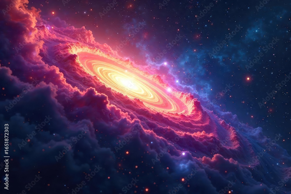 Wall mural swirling nebula at the edge of space a cosmic tapestry of vibrant colors and infinite darkness, hint