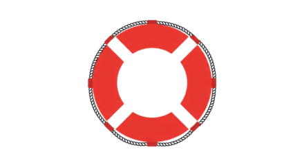 Red lifebuoy ring icon isolated on white background
