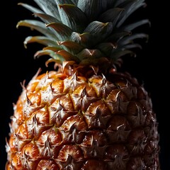 Closeup of a Ripe Pineapple with Detailed Texture