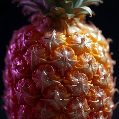 Closeup of a Ripe Pineapple with Detailed Texture