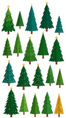 Collection of stylized Christmas trees (2)
