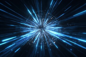 Obraz premium x-default Abstract Blue Light Rays Burst Background Stock Photo