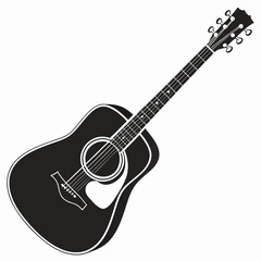 acoustic guitar isolated on white