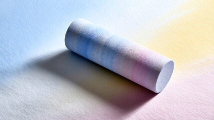 Fototapeta premium Abstract design with a pastel gradient paper roll, showcasing soft colors and textures for artistic projects.