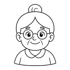 Obraz premium Elderly Grandparents Line Art Coloring Page | Cute Manga Style Black and White Drawing of Grandpa and Grandma Doing Daily Activities | Perfect for Kids, Crafts, and Educational Worksheets