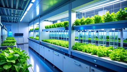 Photobioreactor in medical science laboratory algae fuel biofuel industry, nature algal research. Energy and healthcare treatment biotechnology. Nature and eco living. Detailed high quality image. 