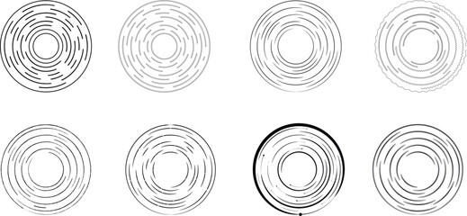 A set of Abstract geometric circle designs vector.eps