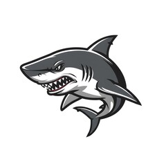 Fototapeta premium Cartoon aggressive shark illustration