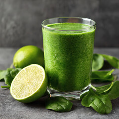 Fresh Green Smoothie with Spinach and Lime – Healthy Detox Drink