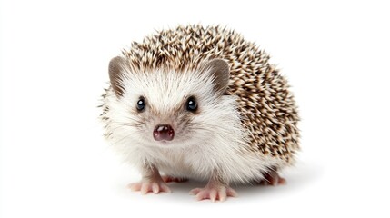 Obraz premium A cute hedgehog with a white background.