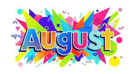 Fototapeta premium Vibrant august design with playful geometric shapes and bright colors