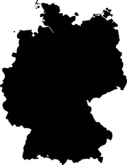 East Germany black map icon, simple flat silhouette outline of the former European country, isolated vector symbol for cartography, history, education, and infographic design