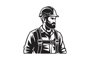 construction worker silhouette  vector
