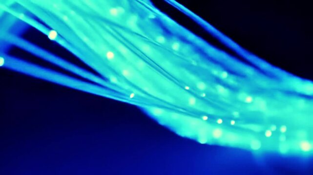 crystal fiber optics purple and blue color with glowing light stock footage royalty free video premium quality