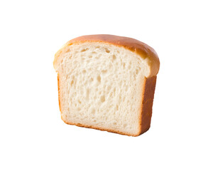 A slice of bread showcasing its soft texture and golden crust
