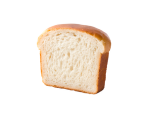 A slice of bread showcasing its soft texture and golden crust