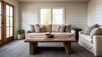 Shiplap Walls in Cozy Farmhouse Interior