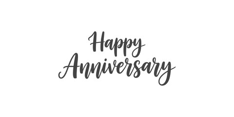 Creative Happy Anniversary lettering banner design with scratched calligraphy style text ideal for greeting card hand drawn invitation wedding celebration poster or romantic art