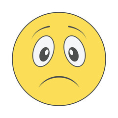 vector illustration of a sad face