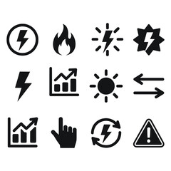 Energy and business icons electricity lightning
