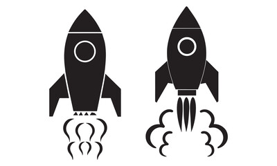 Rocket Icon Vector Set Colorful & Minimal Spaceship, Launch, and Startup Illustration Pack