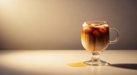 Iced Beverage with Copy Space Refreshing Drink in Glass for Summer Relaxation