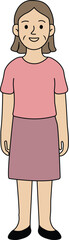 Pink Shirt and Skirt Torso Icon Illustration