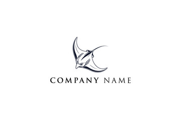 Manta Ray Head Logo