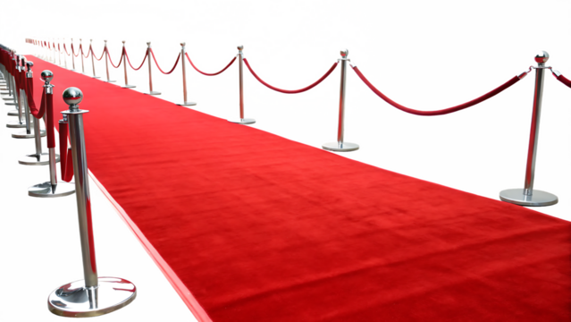 a red carpet isolated on white background, png, ai generated.